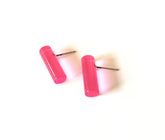 bright pink stud earrings