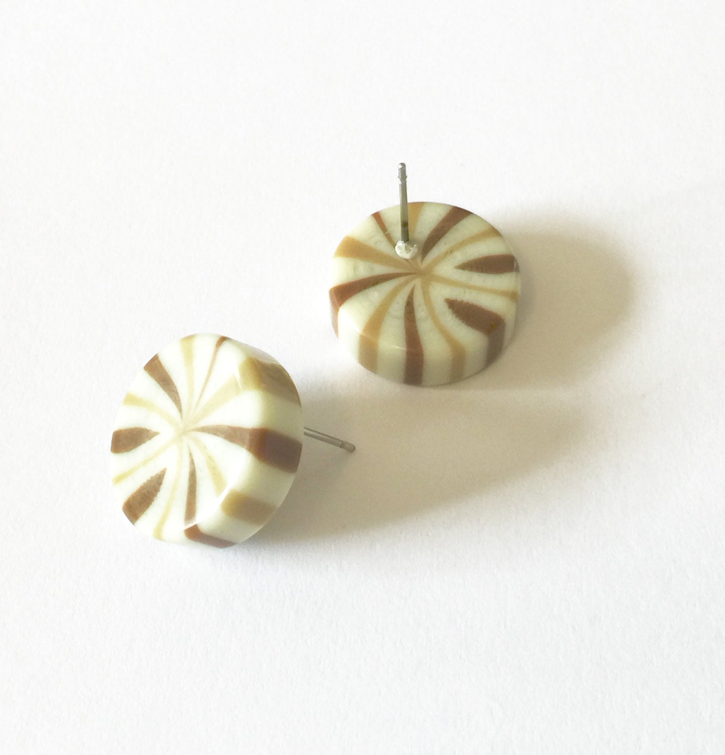 neutral candy stripe earrings
