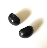 black button stud earrings