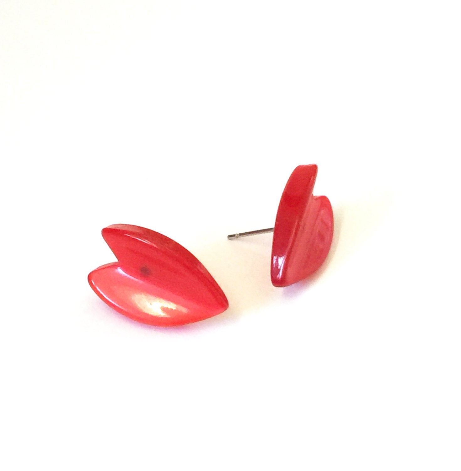 cherry leaf earrings