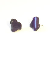 dark purple leaf earrings
