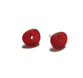 cherry red stud earrings