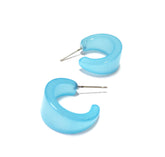 small lucite blue hoops