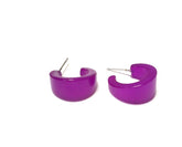 violet hoop earrings small