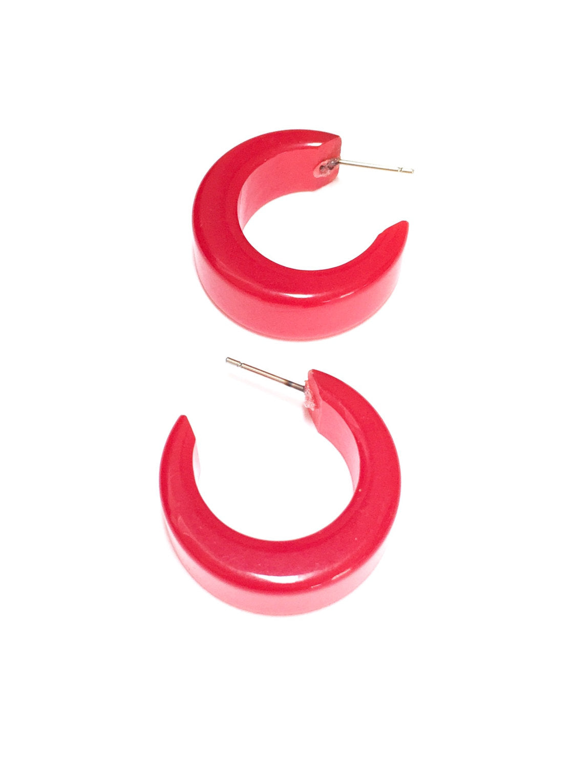 cherry red lucite earrings