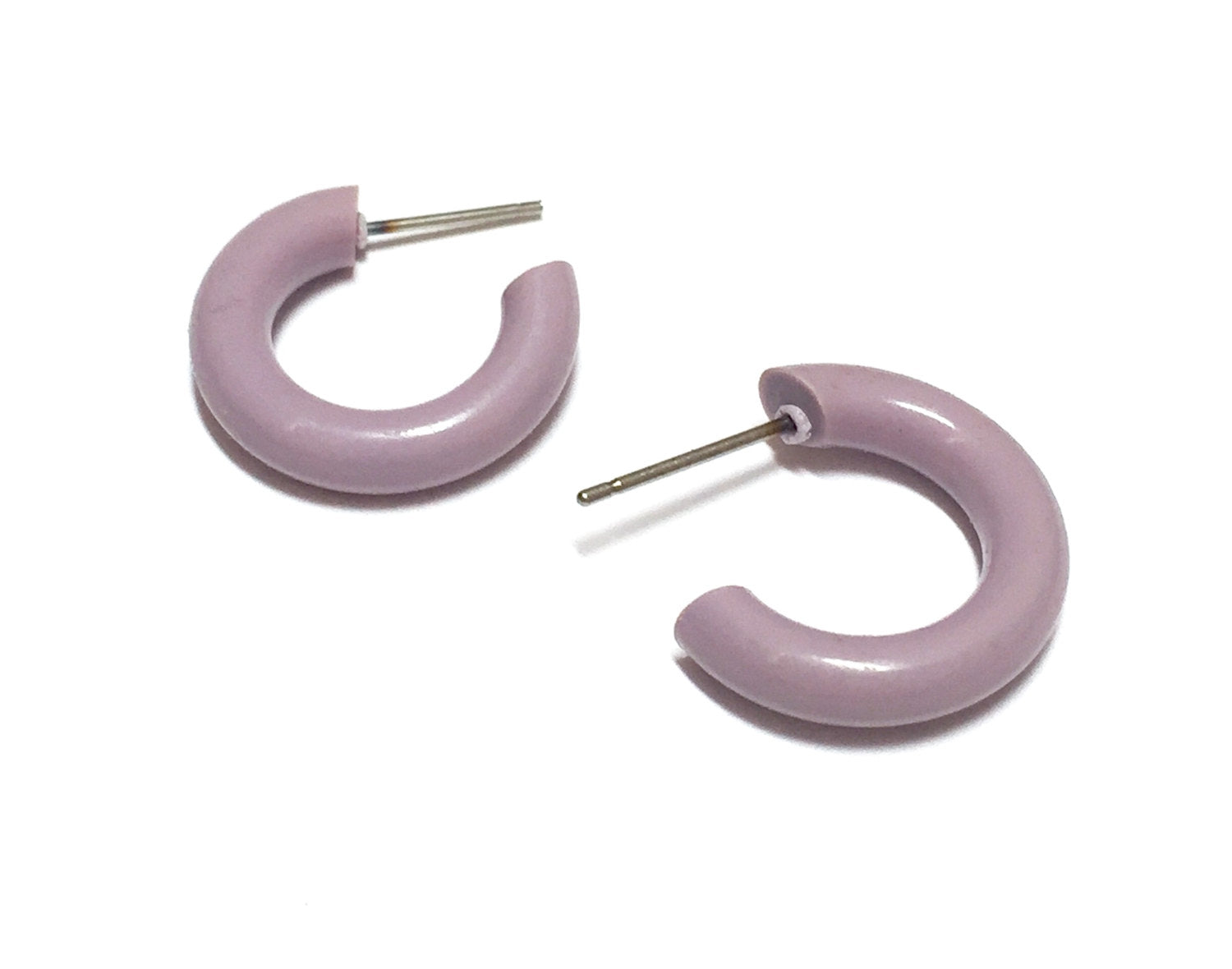 tiny hoop earrings purple