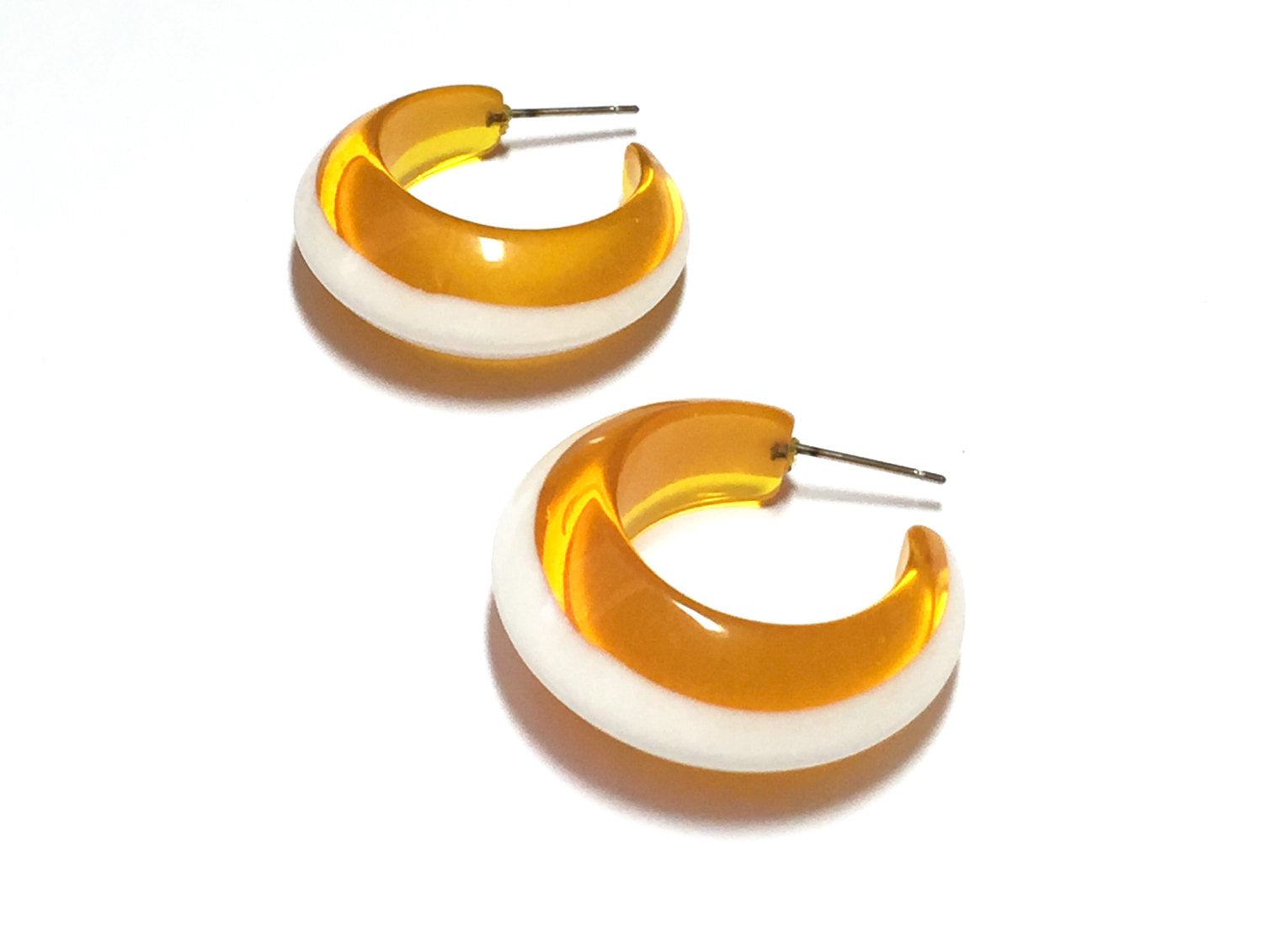 pinched bulb earrings yellow