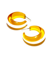 yellow white hoop earrings