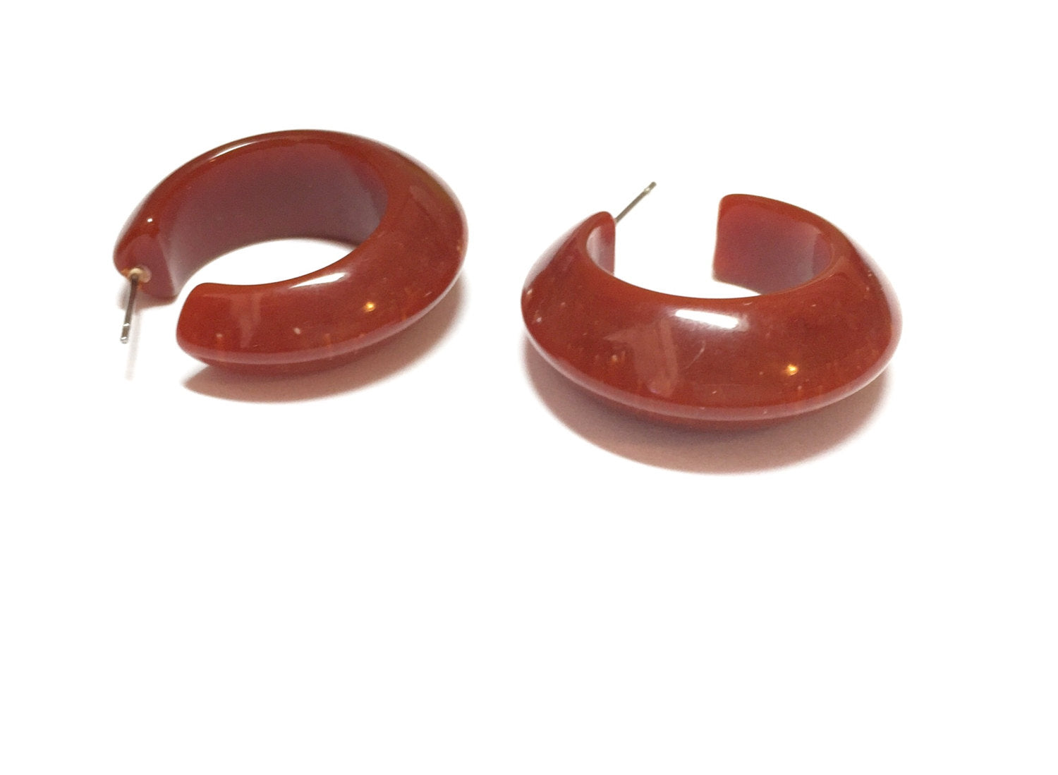 lucite copper hoops