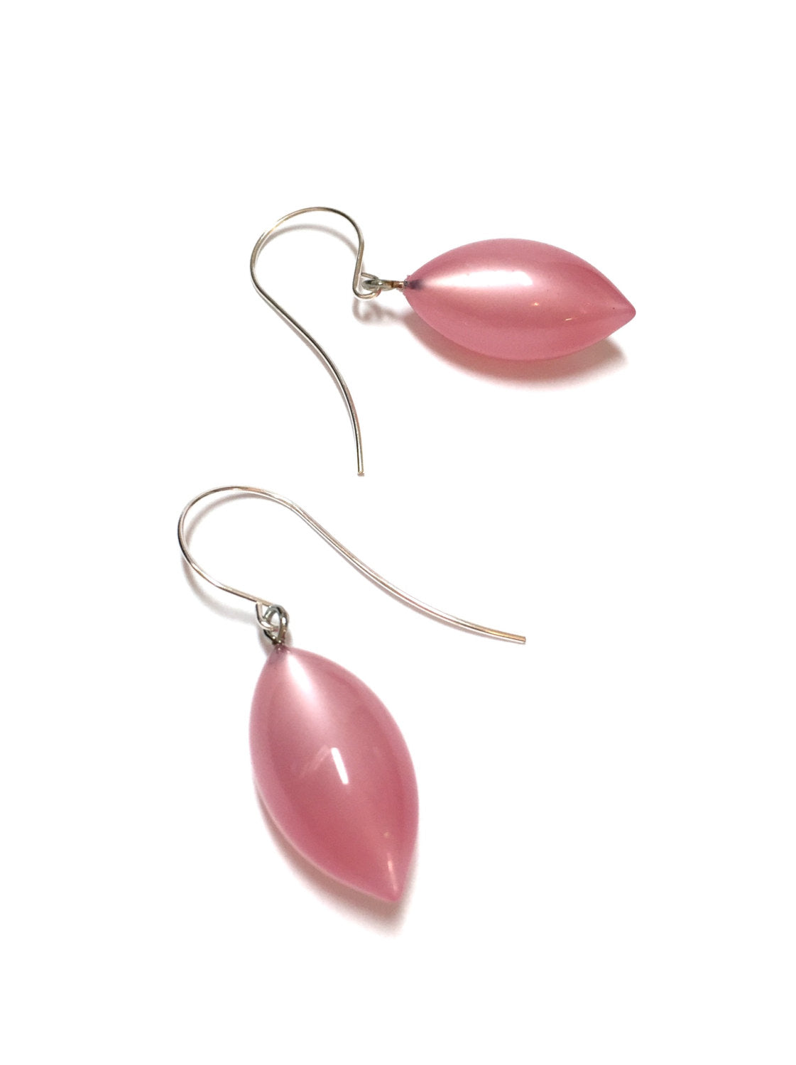 pink lucite drop earrings