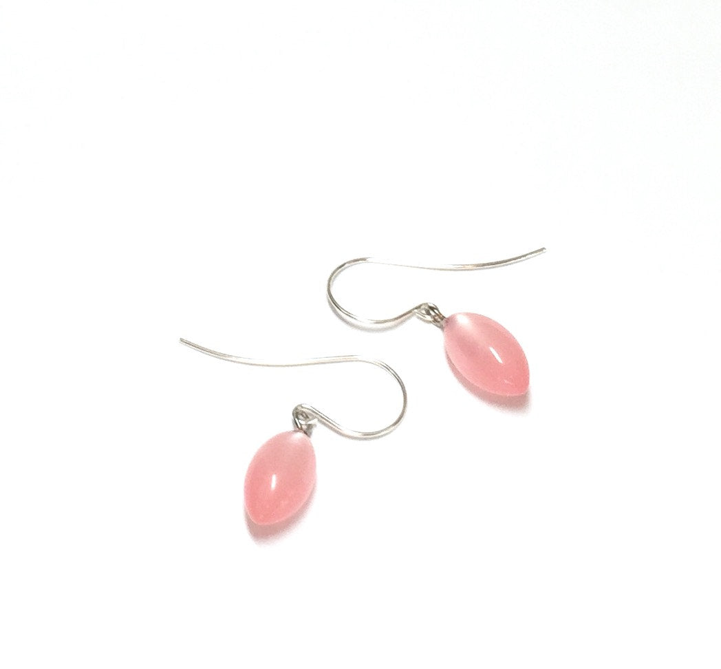 baby pink drop earrings