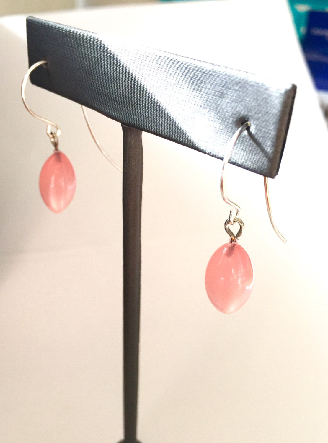 pastel pink dangle earrings