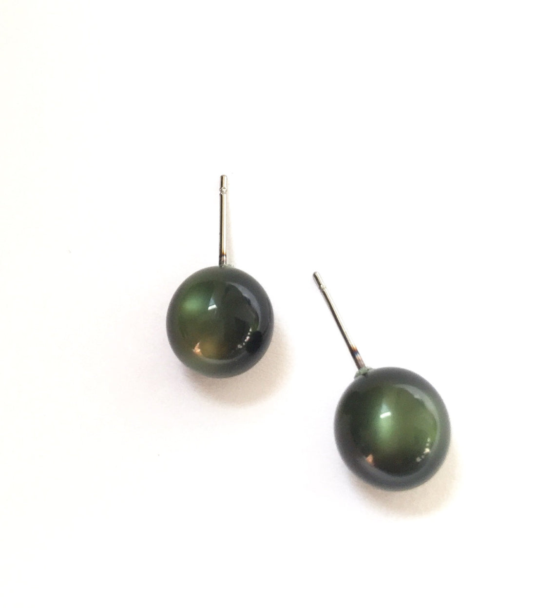 forest green moonglow earrings
