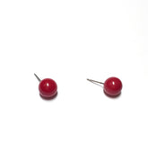 cherry red post earrings