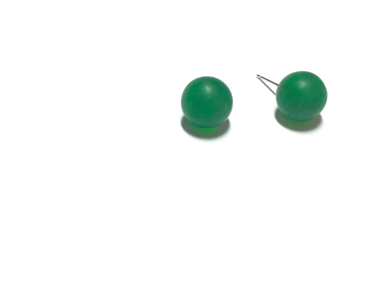 frosted green studs
