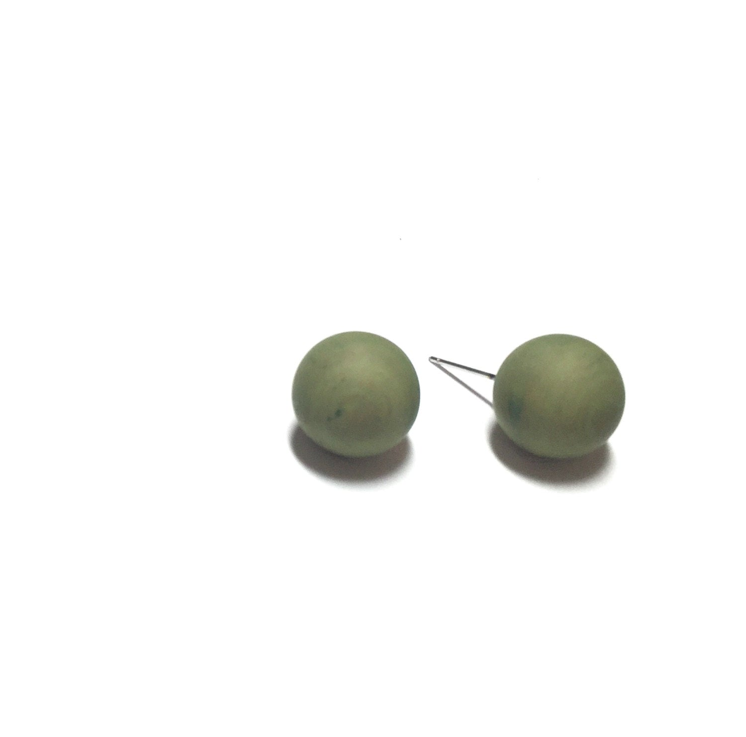 olive green lucite earrings