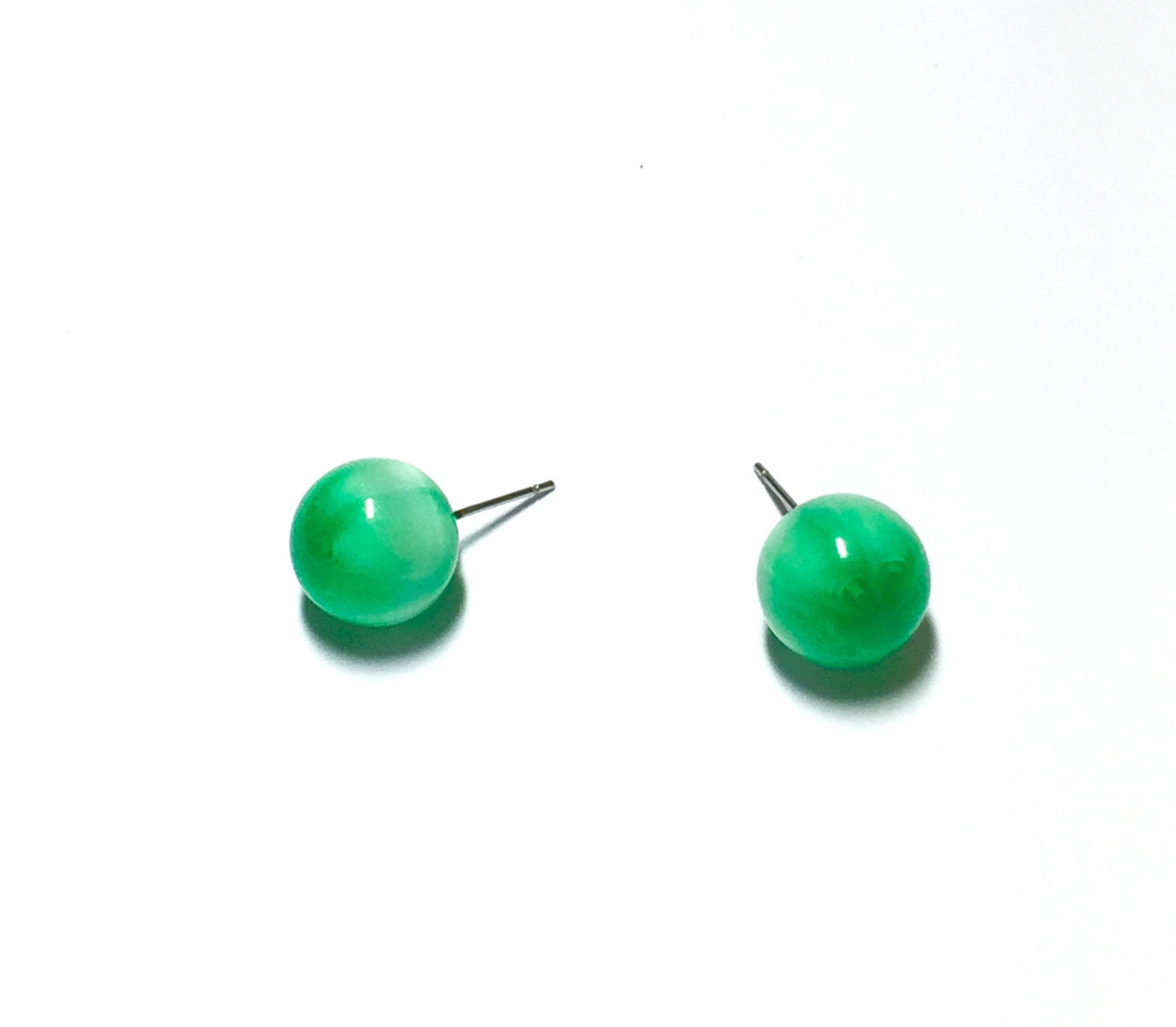 green moonglow stud earrings