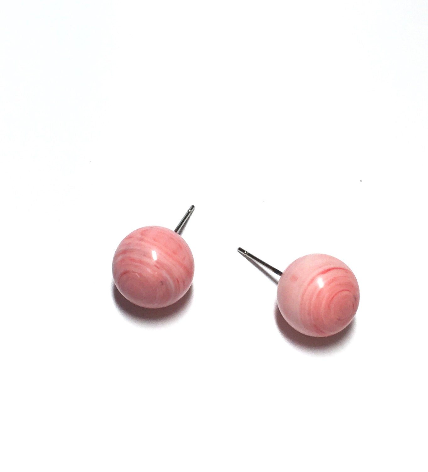 marbled pink studs