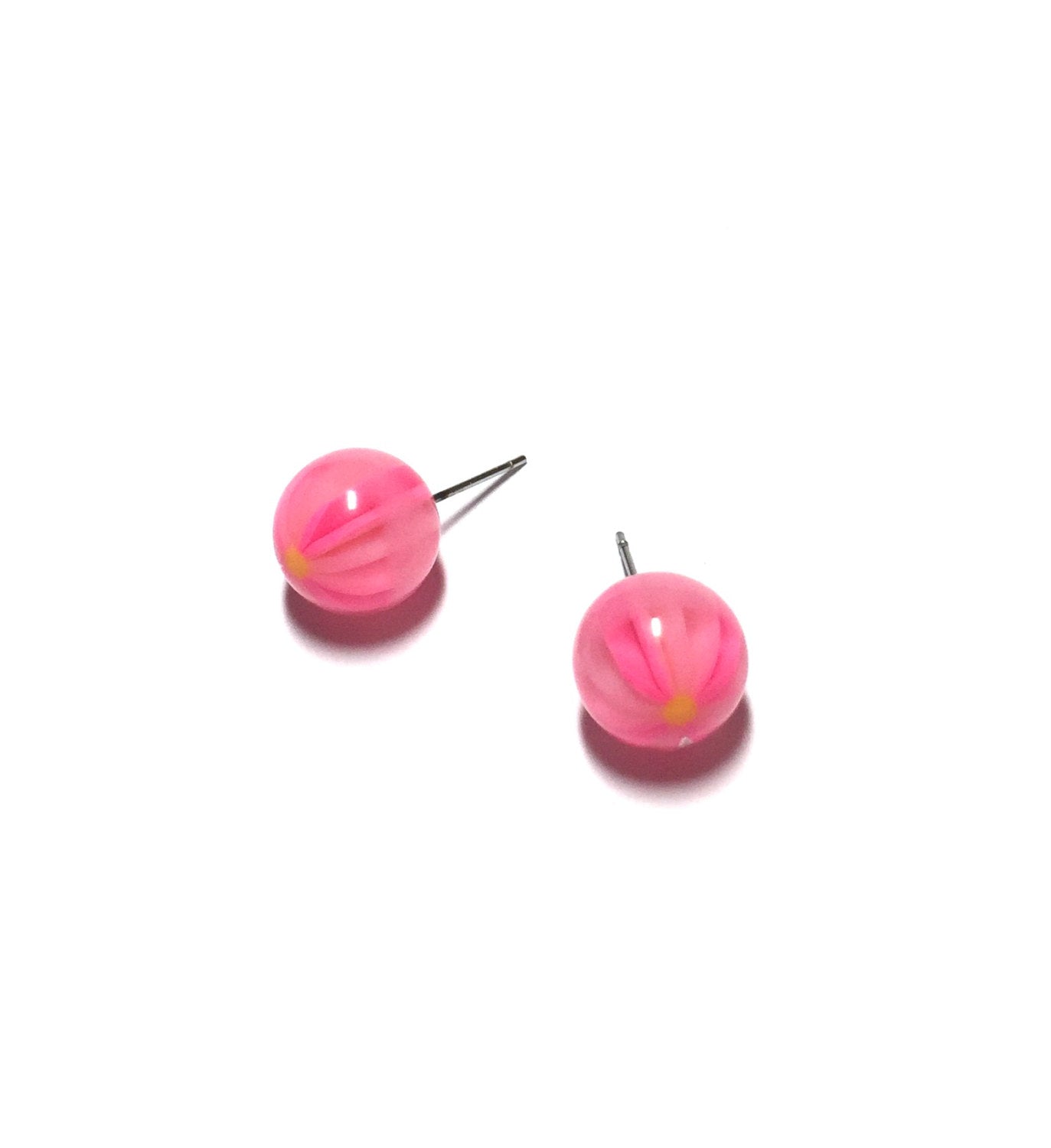 pink stripe earrings