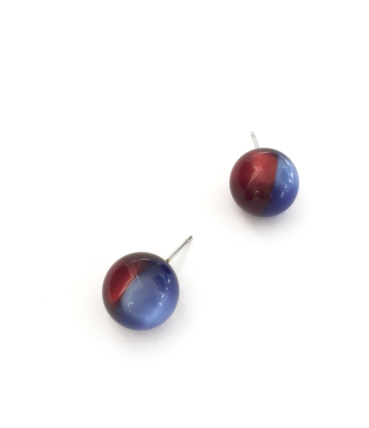 red blue moonglow earrings