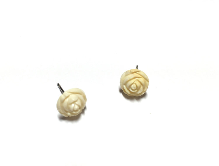 ivory flower earrings