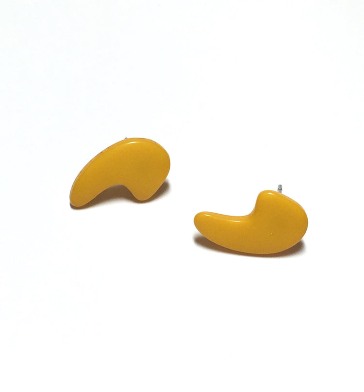 yellow comma earrings