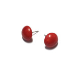 cherry red button studs