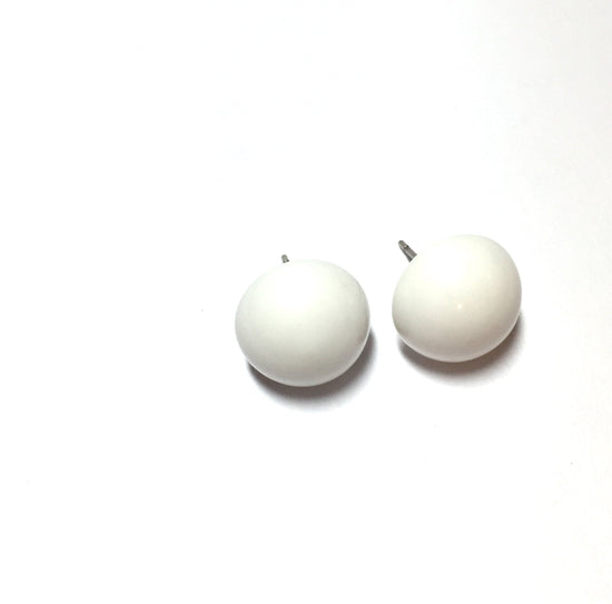 white button earrings