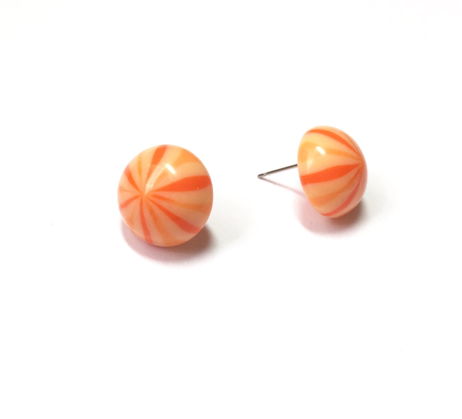 orange lucite post earrings