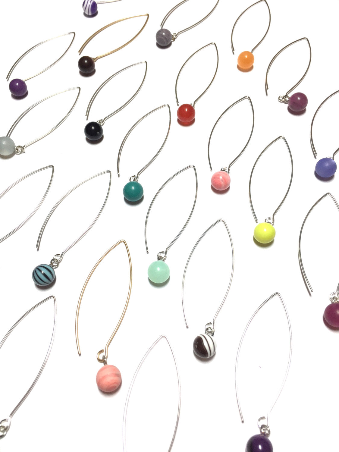 colorful long drop earrings