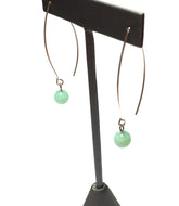 long mint green drop earrings