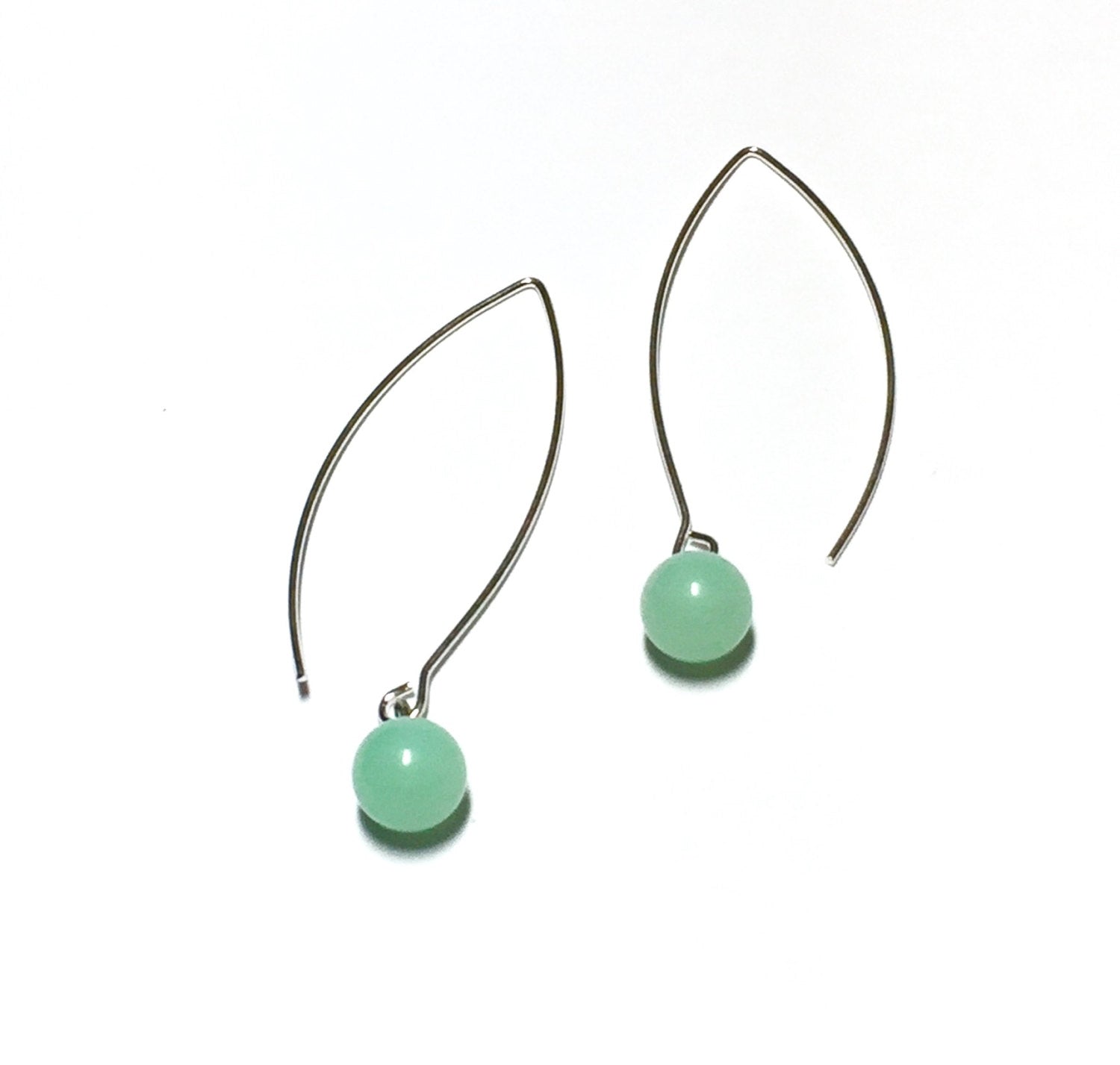 mint green long earrings
