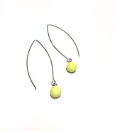 neon green raindrop earrings