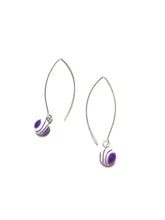 purple stripe raindrop earrings