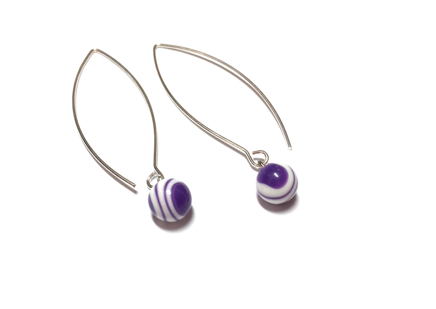 long purple drop earrings