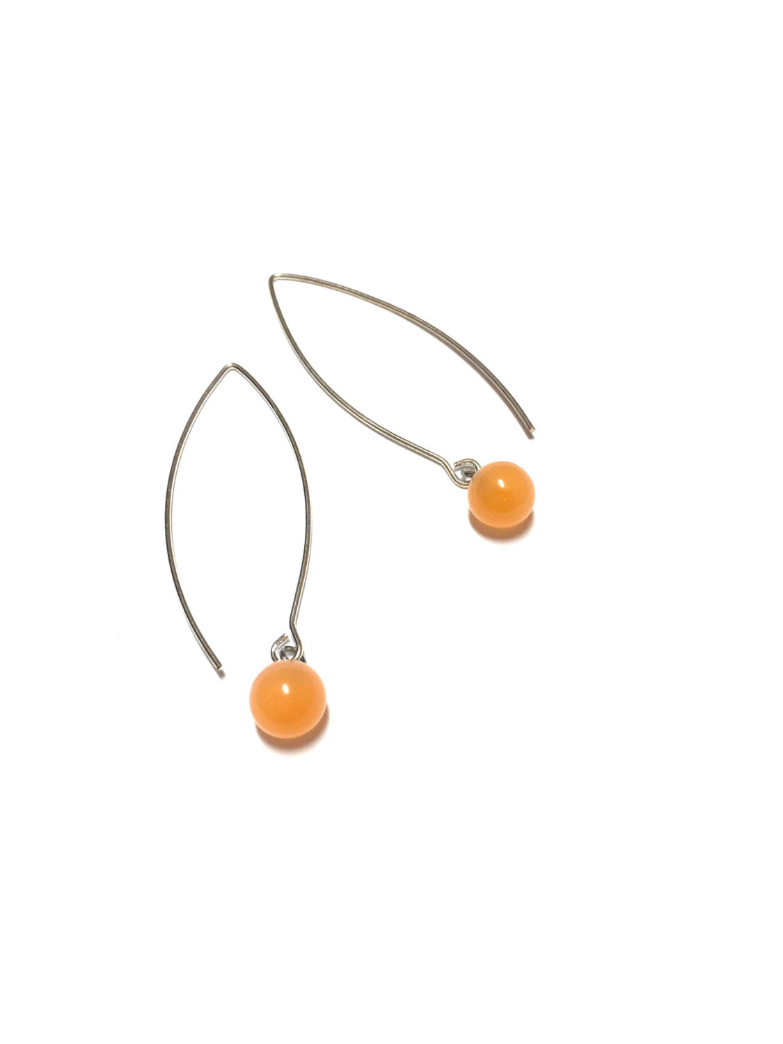 peach long earrings