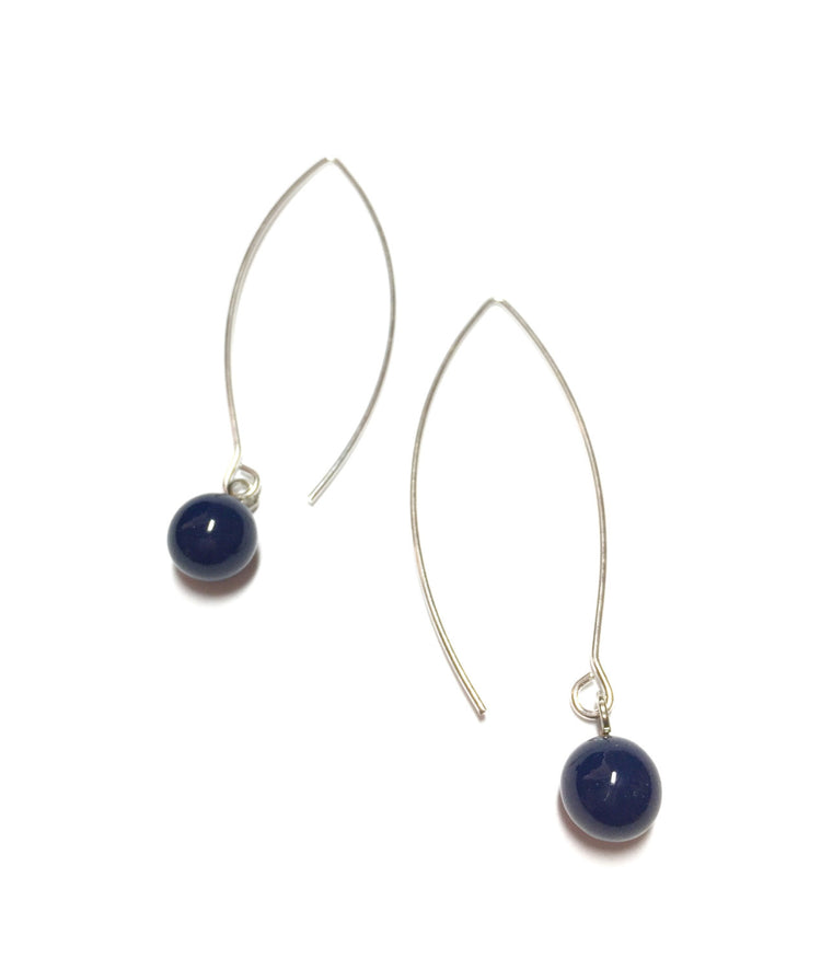 navy blue drop earrings