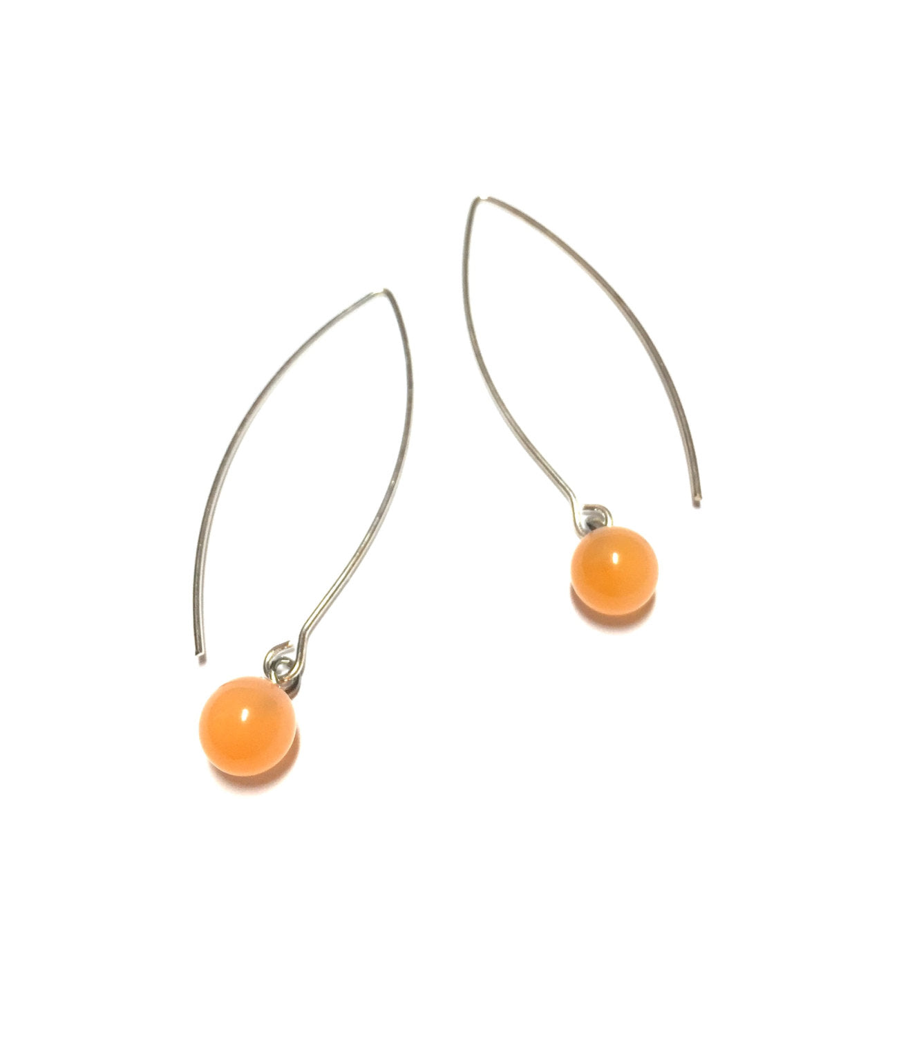 peach drop earrings