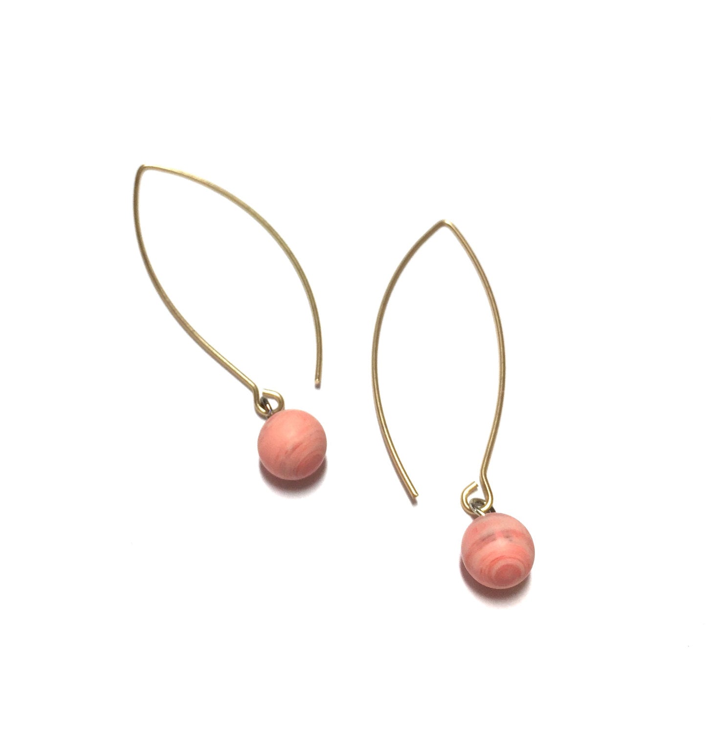 long pink drop earrings