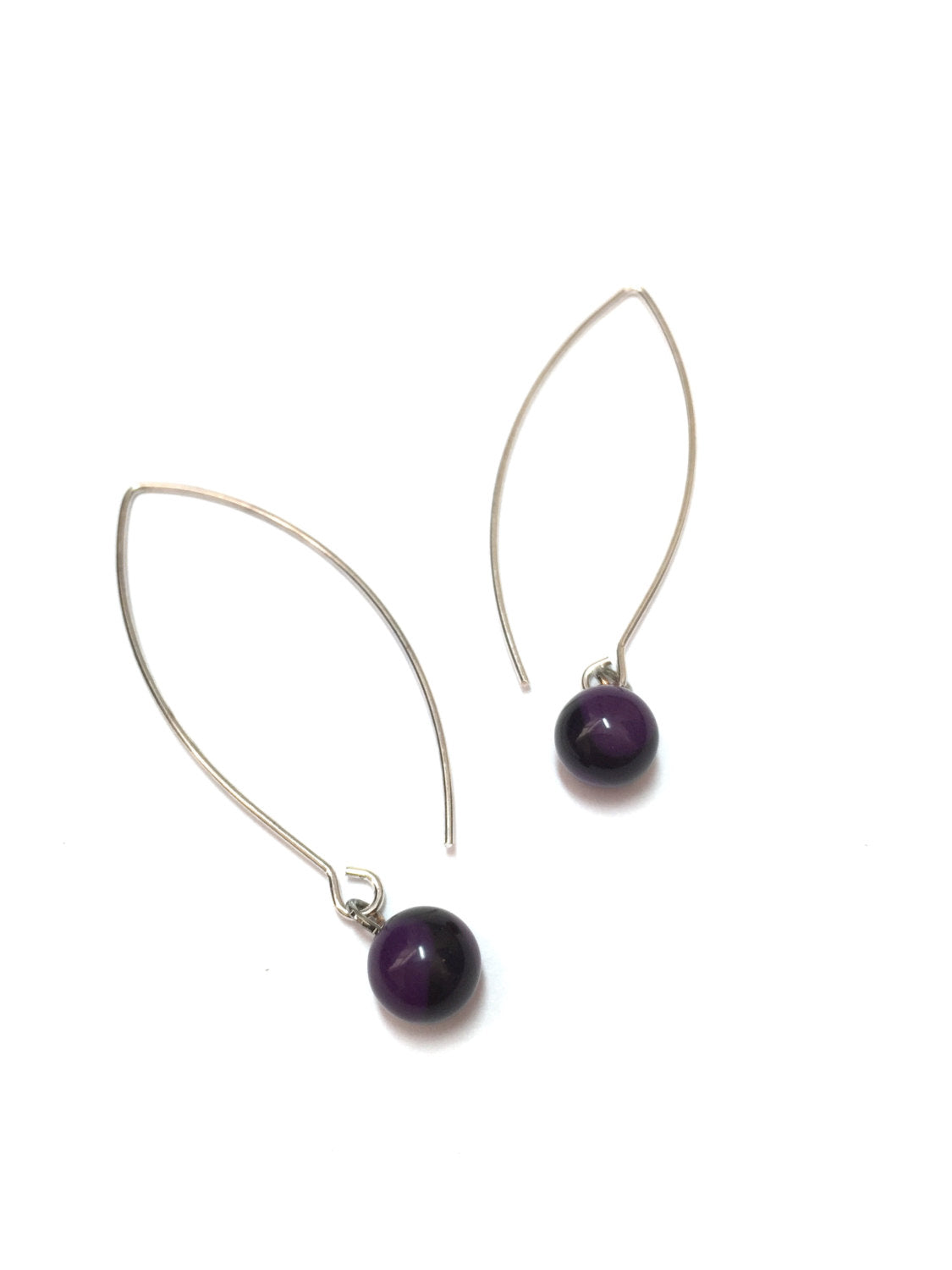 black purple raindrop earrings