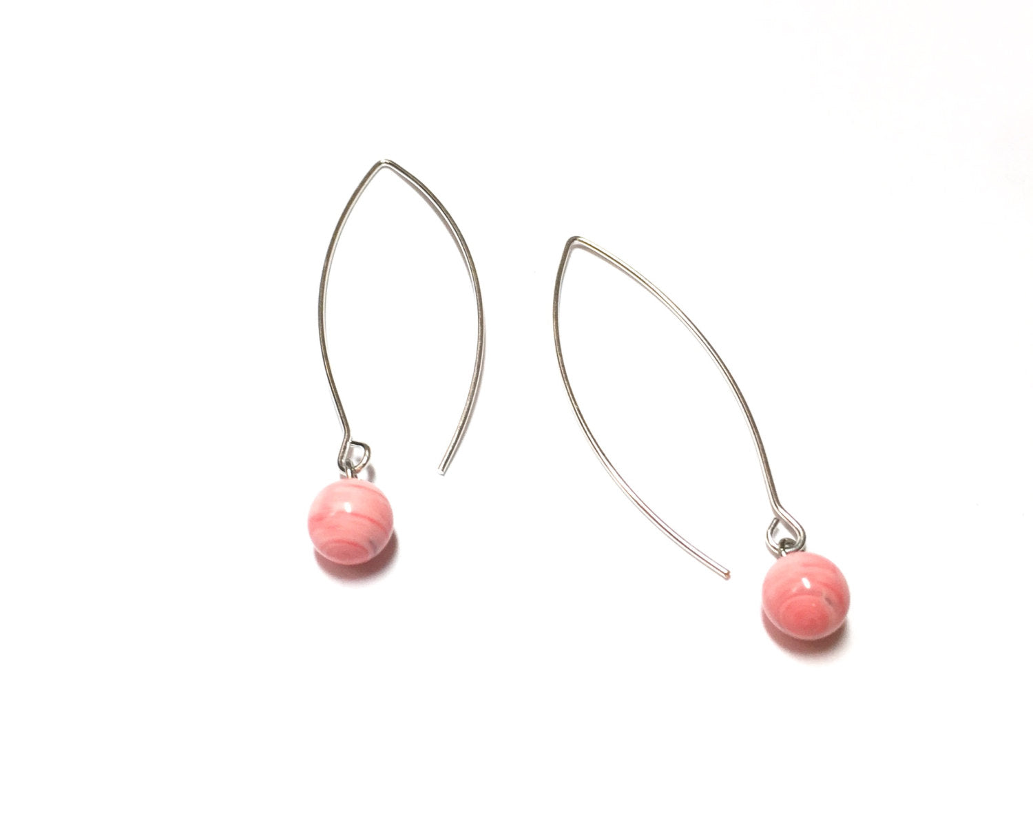 long pink earrings