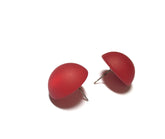 red retro button earrings