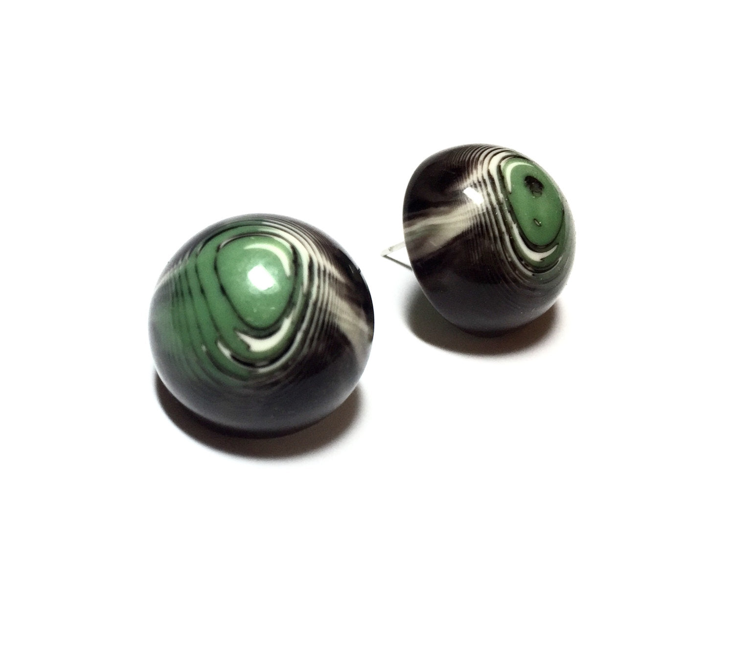 green marbled retro buttons