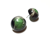 green black post earrings