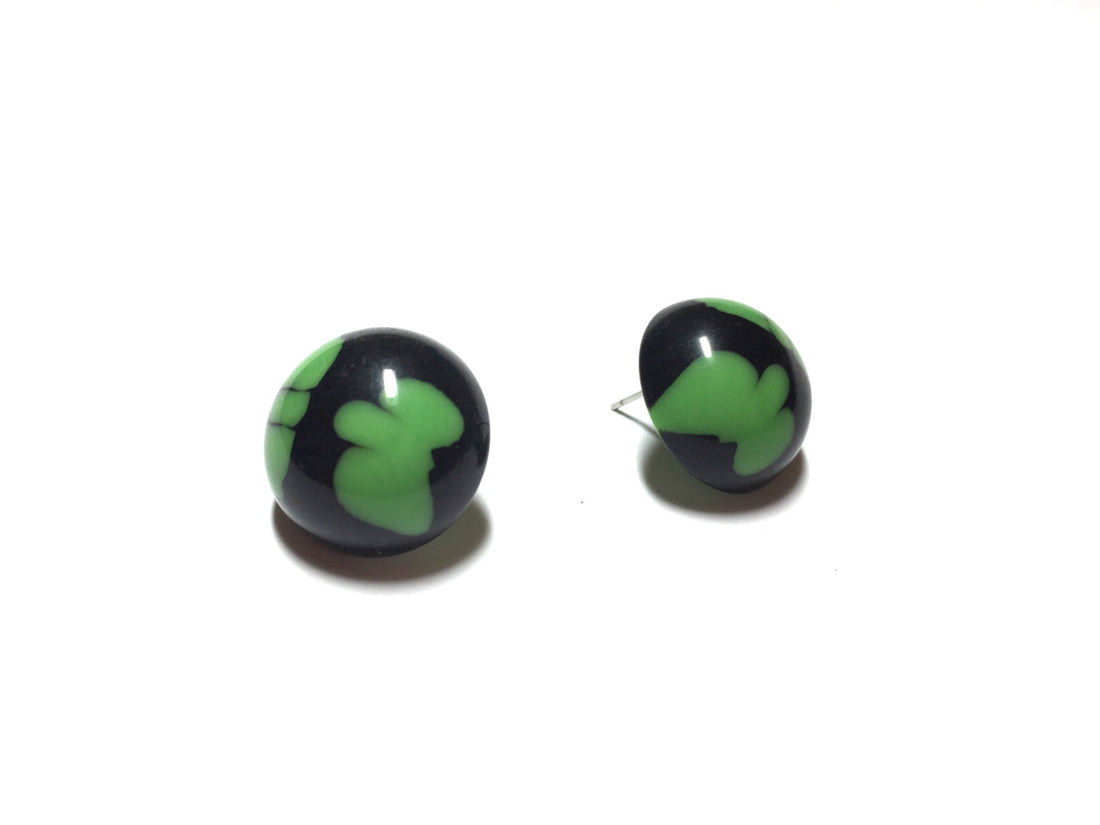 vintage lucite button earrings