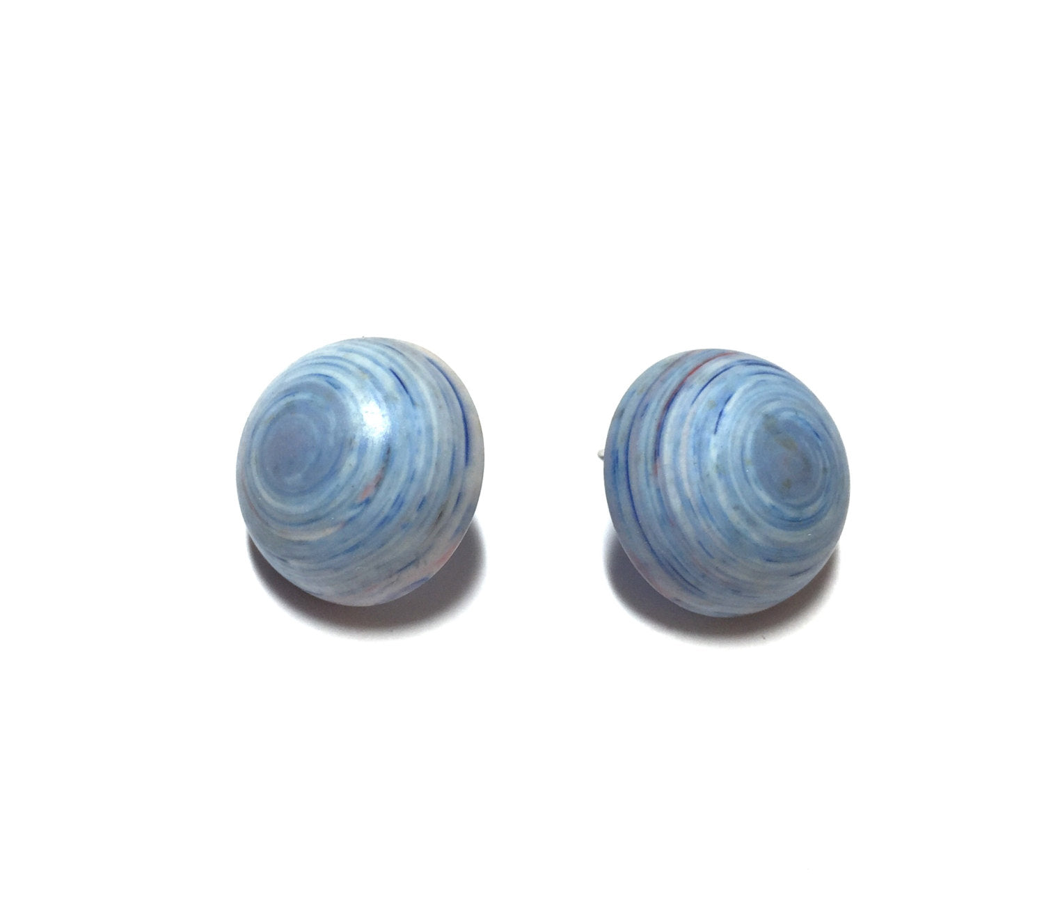 marbled blue stud earrings