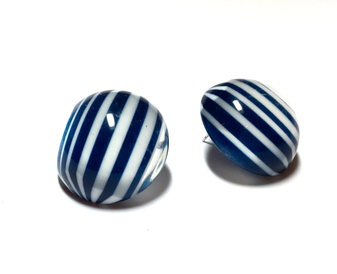 blue and white earrings