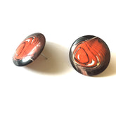 orange black lucite earrings