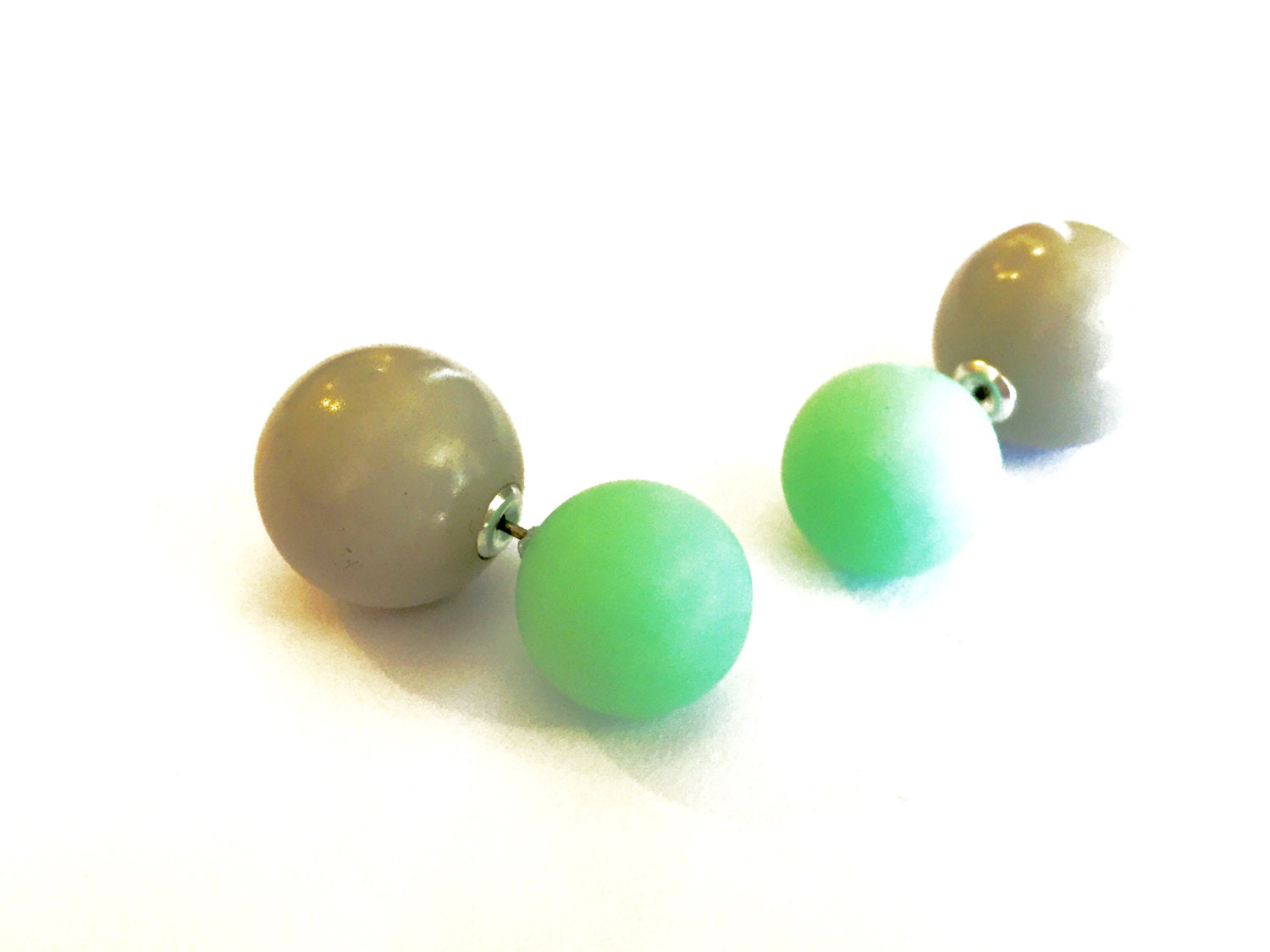 green grey 360 earrings