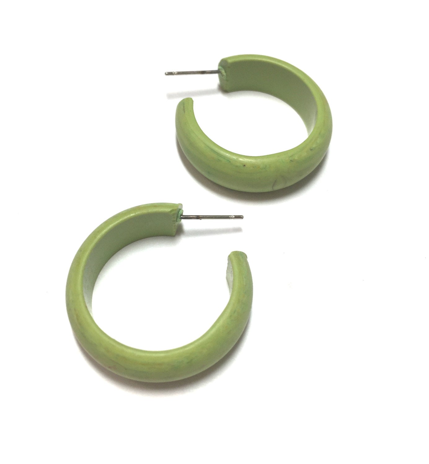 lucite green hoop earrings